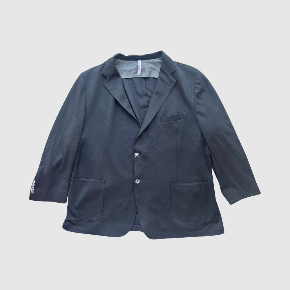 Samuelsohn Vue Basic Knit Wool Blazer Sport Coat Black 50R Super 120’s Classic